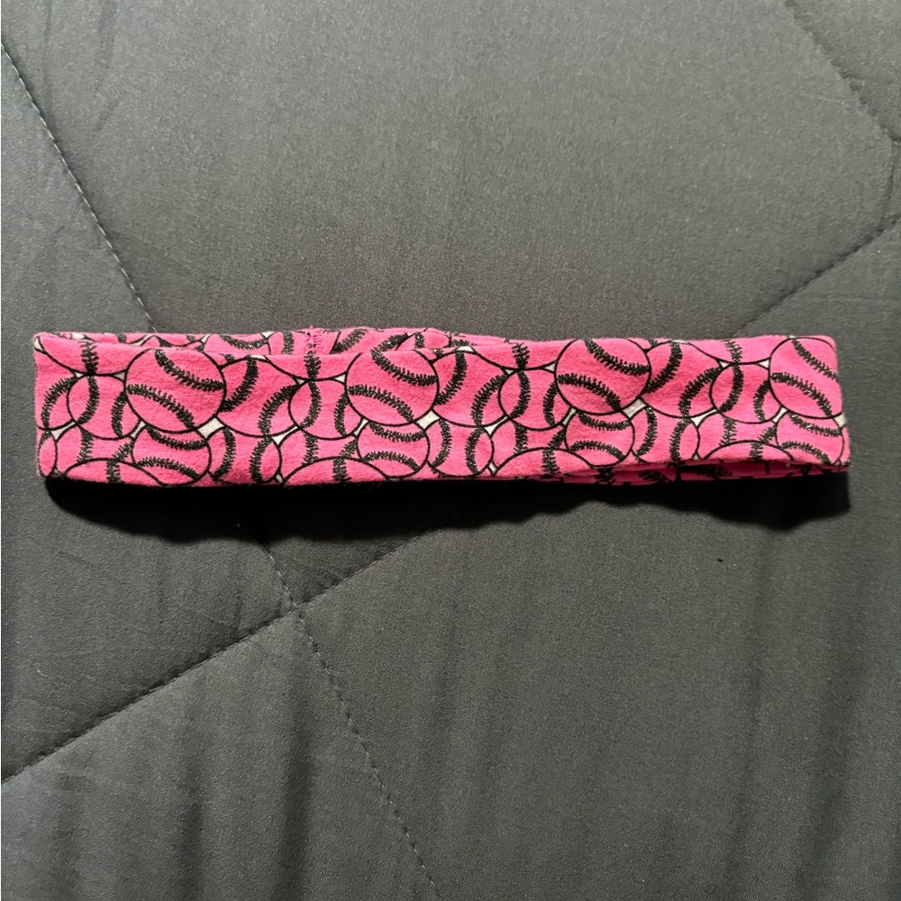 Pink and Black Softball Patterned Headband